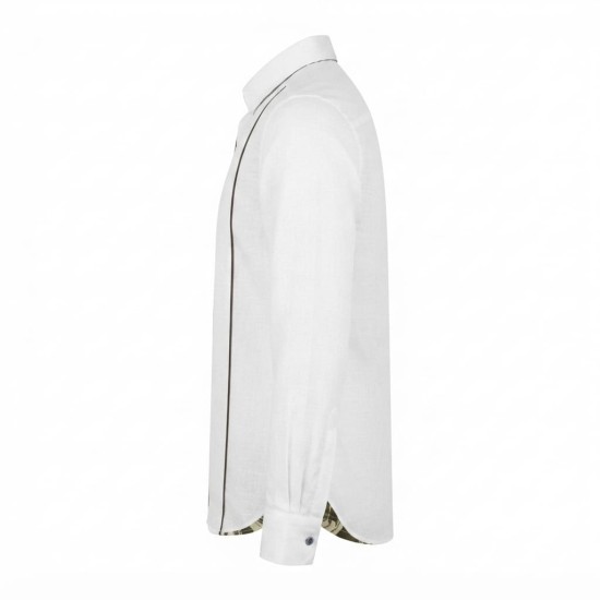 Chemise en lin à motifs ethniques pour homme | Lumeni.ci