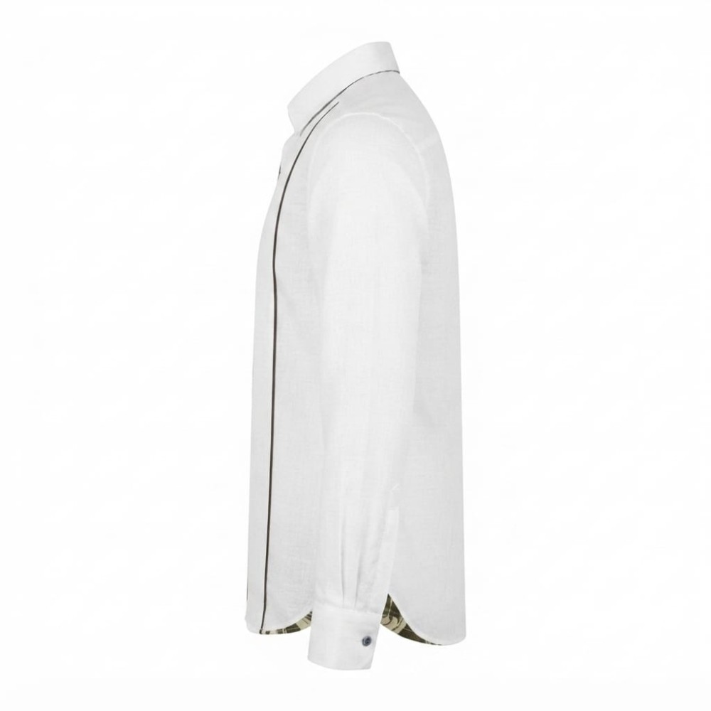 Chemise en lin à motifs ethniques pour homme | Lumeni.ci