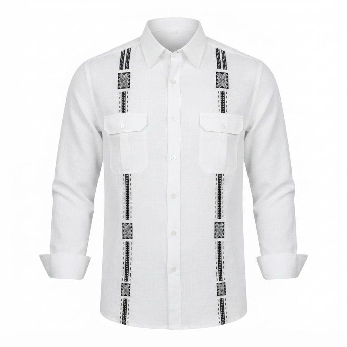 Chemise en lin à motifs ethniques pour homme | Lumeni.ci
