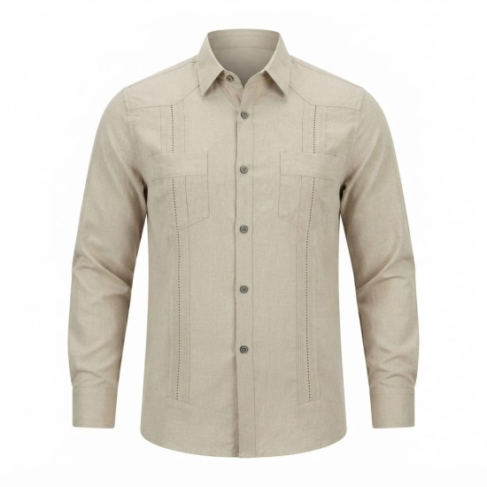 Chemise en lin à motifs ethniques pour homme | Lumeni.ci
