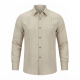 Chemise en lin à motifs ethniques pour homme | Lumeni.ci