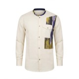 Chemise en lin à motifs ethniques pour homme | Lumeni.ci