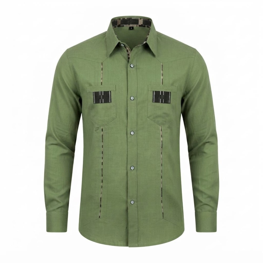 Chemise en lin à motifs ethniques pour homme | Lumeni.ci