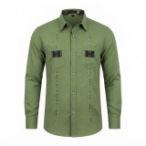 Chemise en lin à motifs ethniques pour homme | Lumeni.ci
