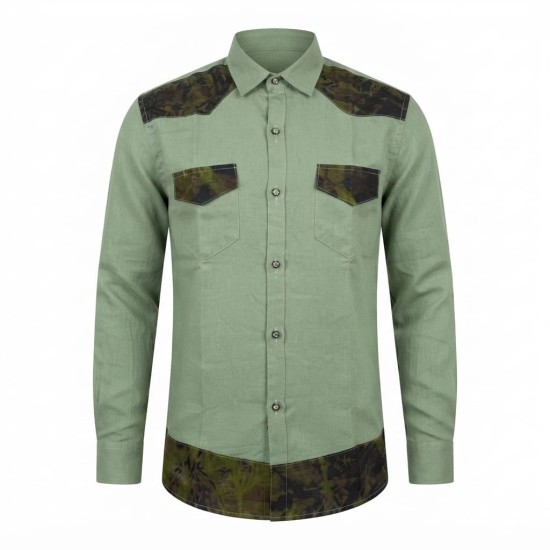 Chemise en lin à motifs ethniques pour homme | Lumeni.ci