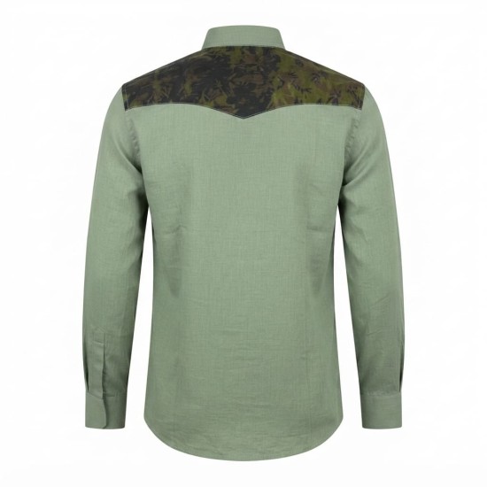 Chemise en lin à motifs ethniques pour homme | Lumeni.ci