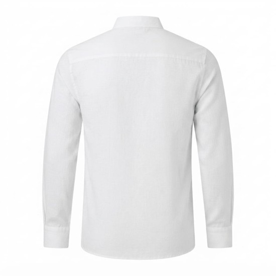 Chemise à manches longues en lin à motifs ethniques | Lumeni.ci