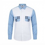 Chemise à manches longues en lin à motifs ethniques | Lumeni.ci