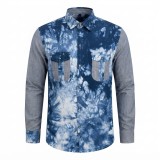 Chemise à manches longues en lin à motifs ethniques | Lumeni.ci