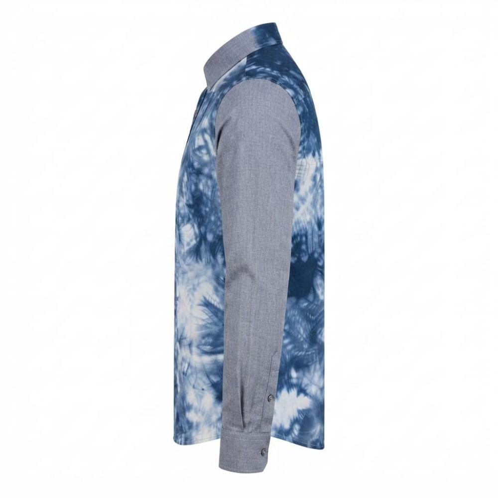 Chemise à manches longues en lin à motifs ethniques | Lumeni.ci