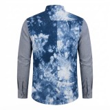 Chemise à manches longues en lin à motifs ethniques | Lumeni.ci