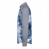 Chemise à manches longues en lin à motifs ethniques | Lumeni.ci