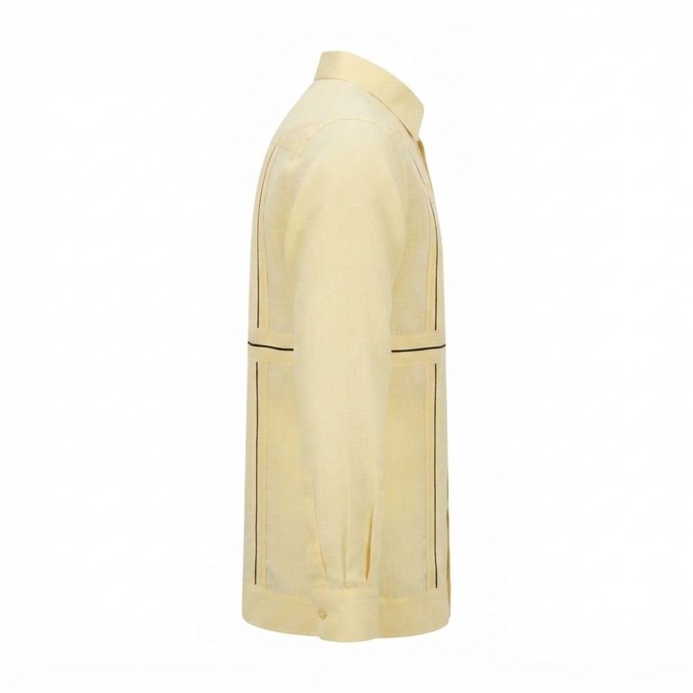 Chemise à manches longues en lin à motifs ethniques | Lumeni.ci