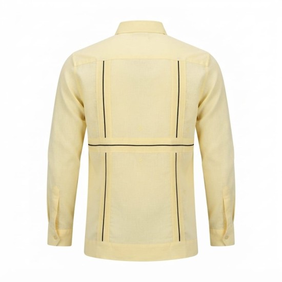 Chemise à manches longues en lin à motifs ethniques | Lumeni.ci
