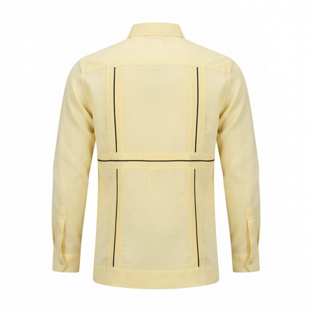 Chemise à manches longues en lin à motifs ethniques | Lumeni.ci