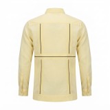 Chemise à manches longues en lin à motifs ethniques | Lumeni.ci