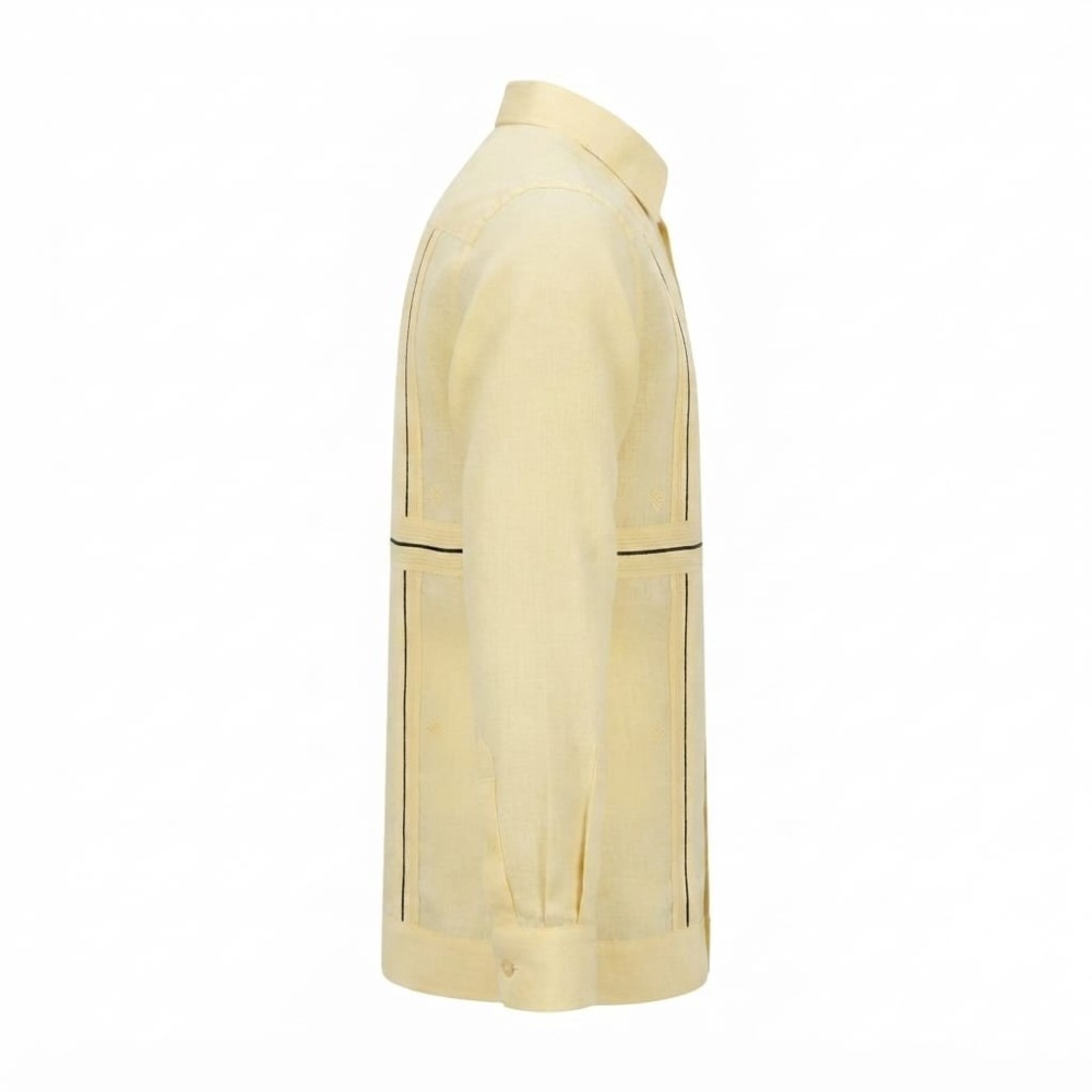 Chemise à manches longues en lin à motifs ethniques | Lumeni.ci