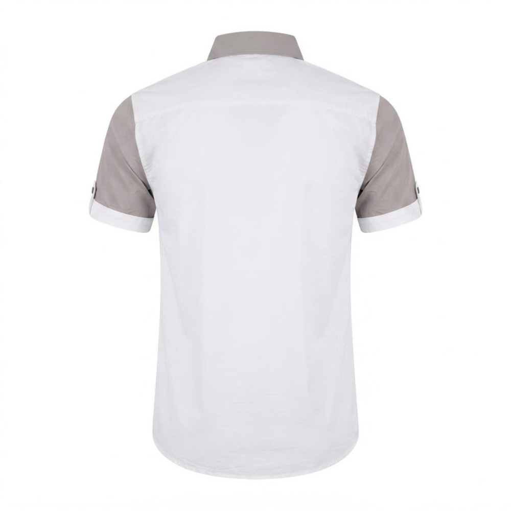 Chemise élégante à manches courtes bicolore | Lumeni.ci