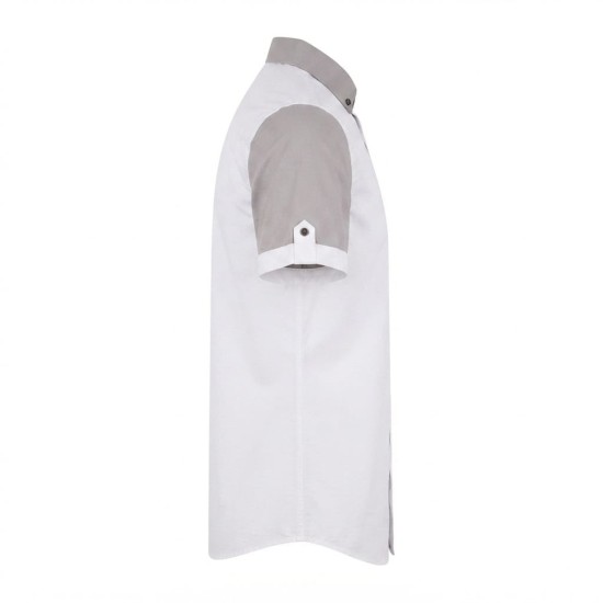 Chemise élégante à manches courtes bicolore | Lumeni.ci